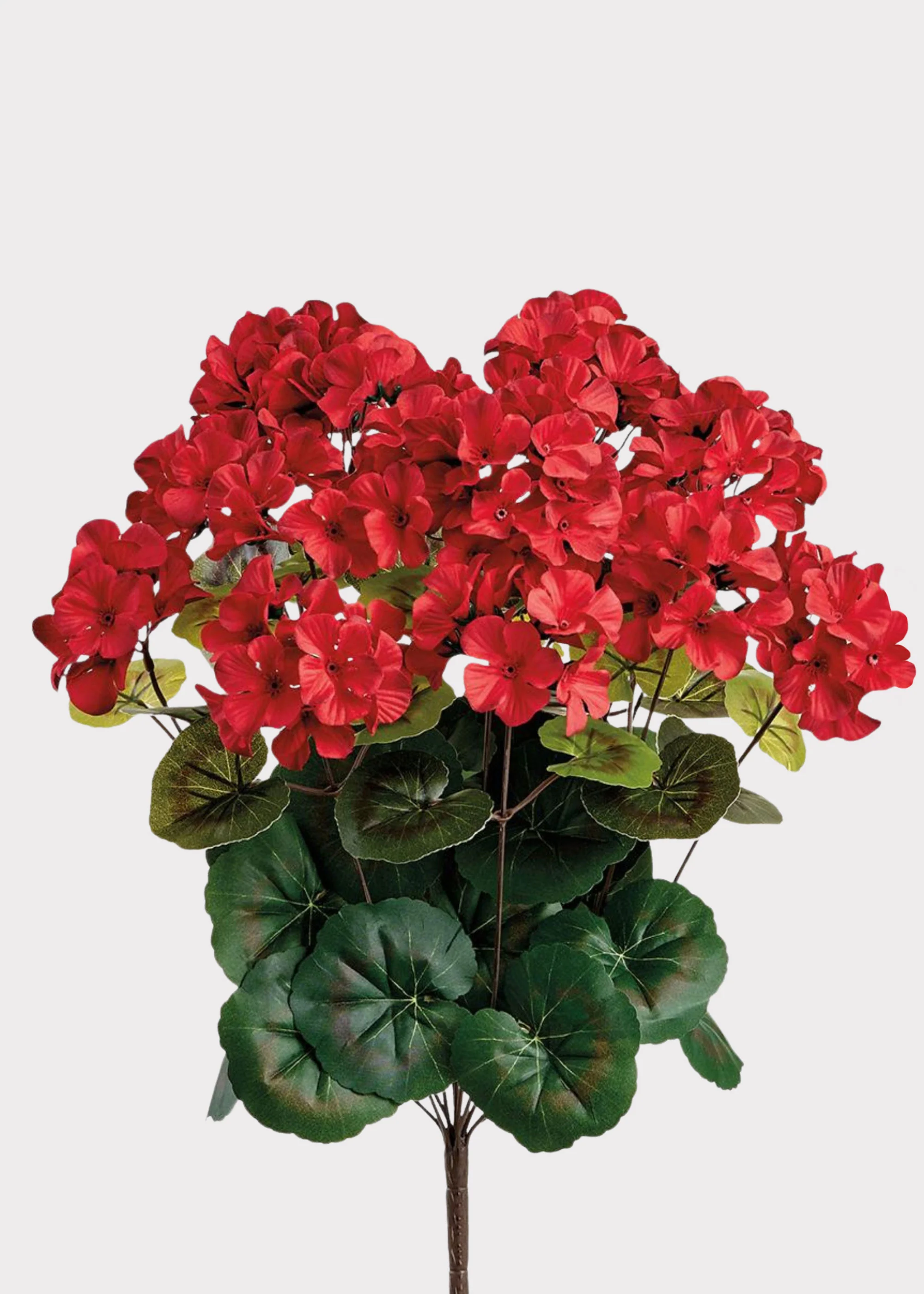 Red Artificial Geranium UV Treated Indoor/Outdoor Bush - 18.5"