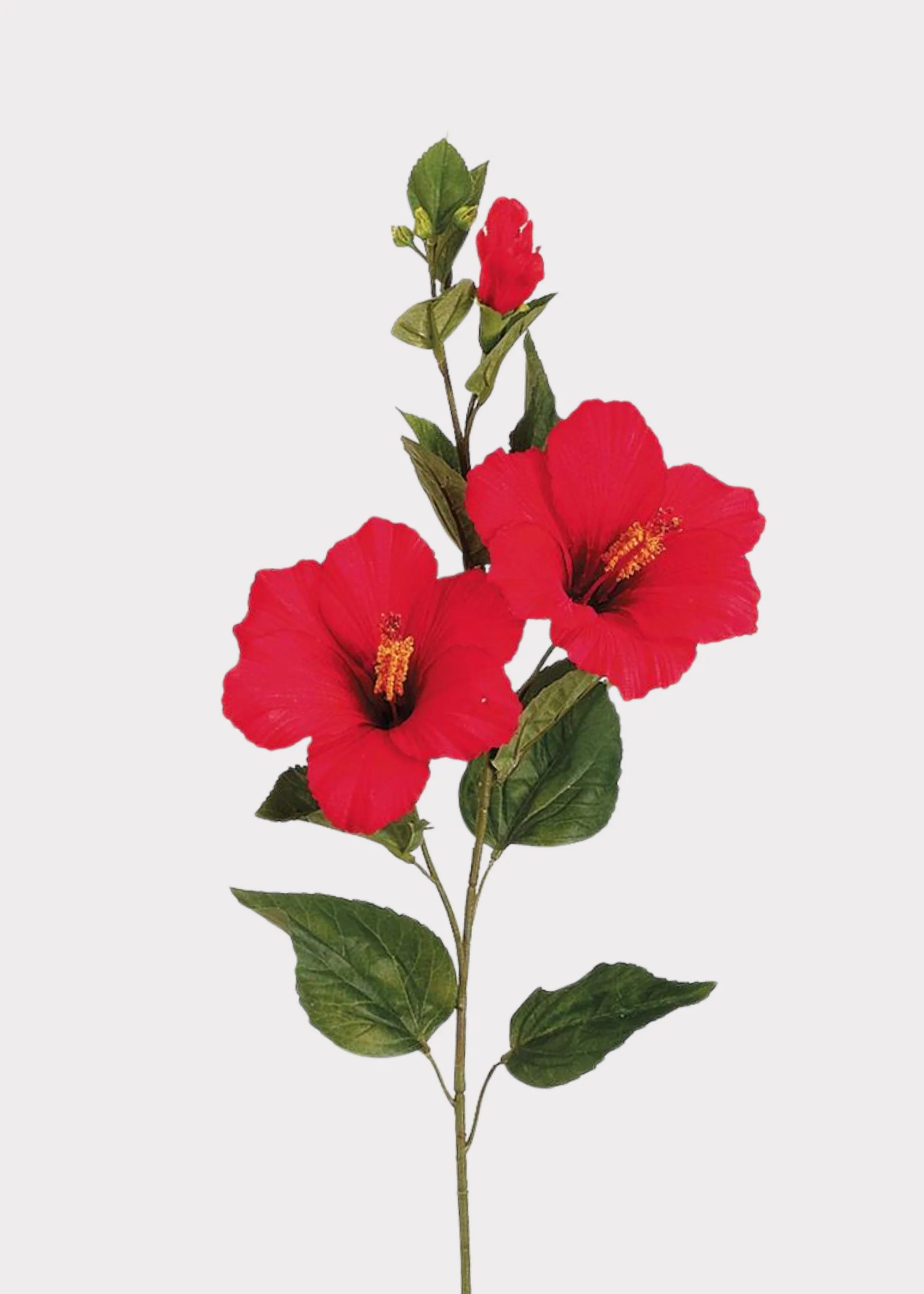 Red Fake Hibiscus Tropical Flowers - 31"
