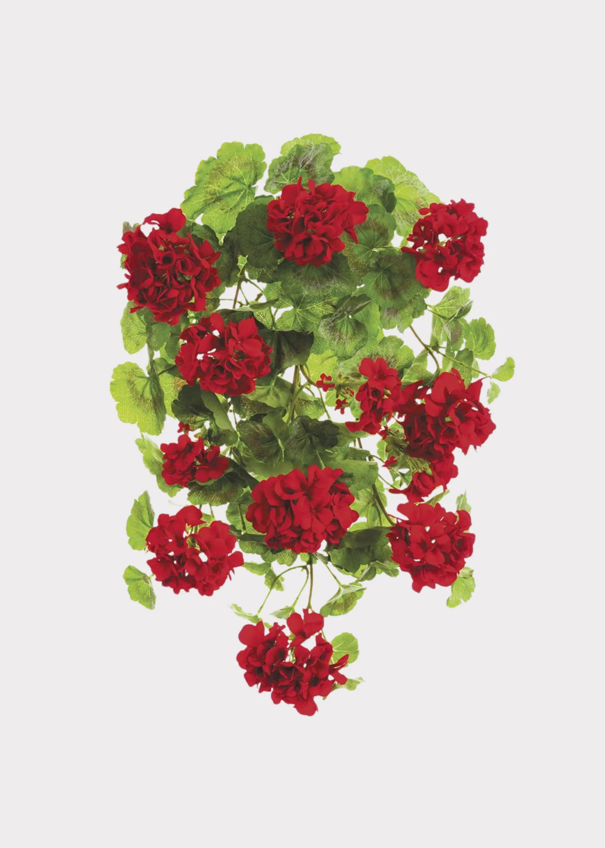 Red Fake Geranium Indoor/Outdoor Water Resistant Bush - 22"