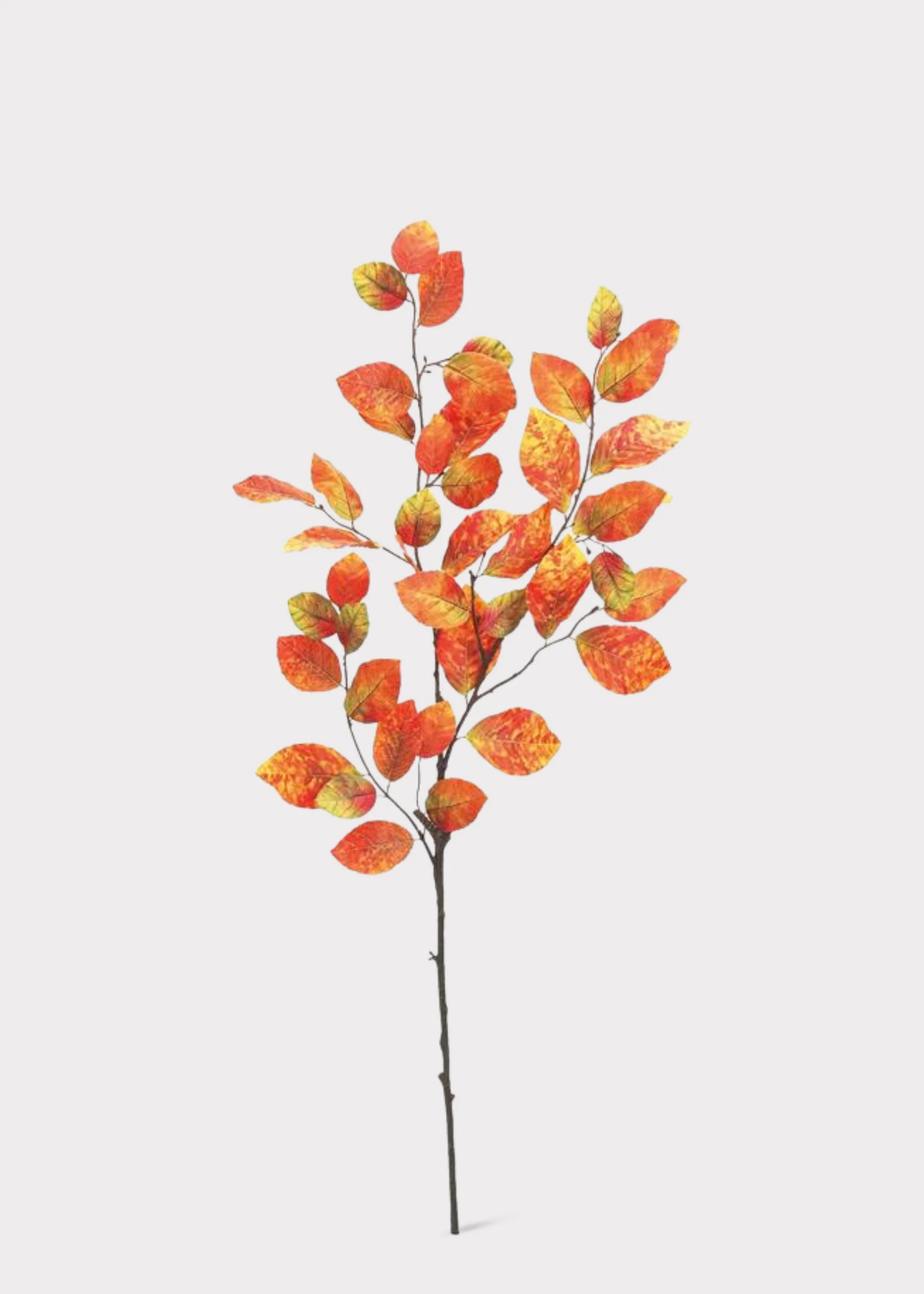 Rust Orange and Green Fake Fall Beech Leaf Branch - 35" - Image 2