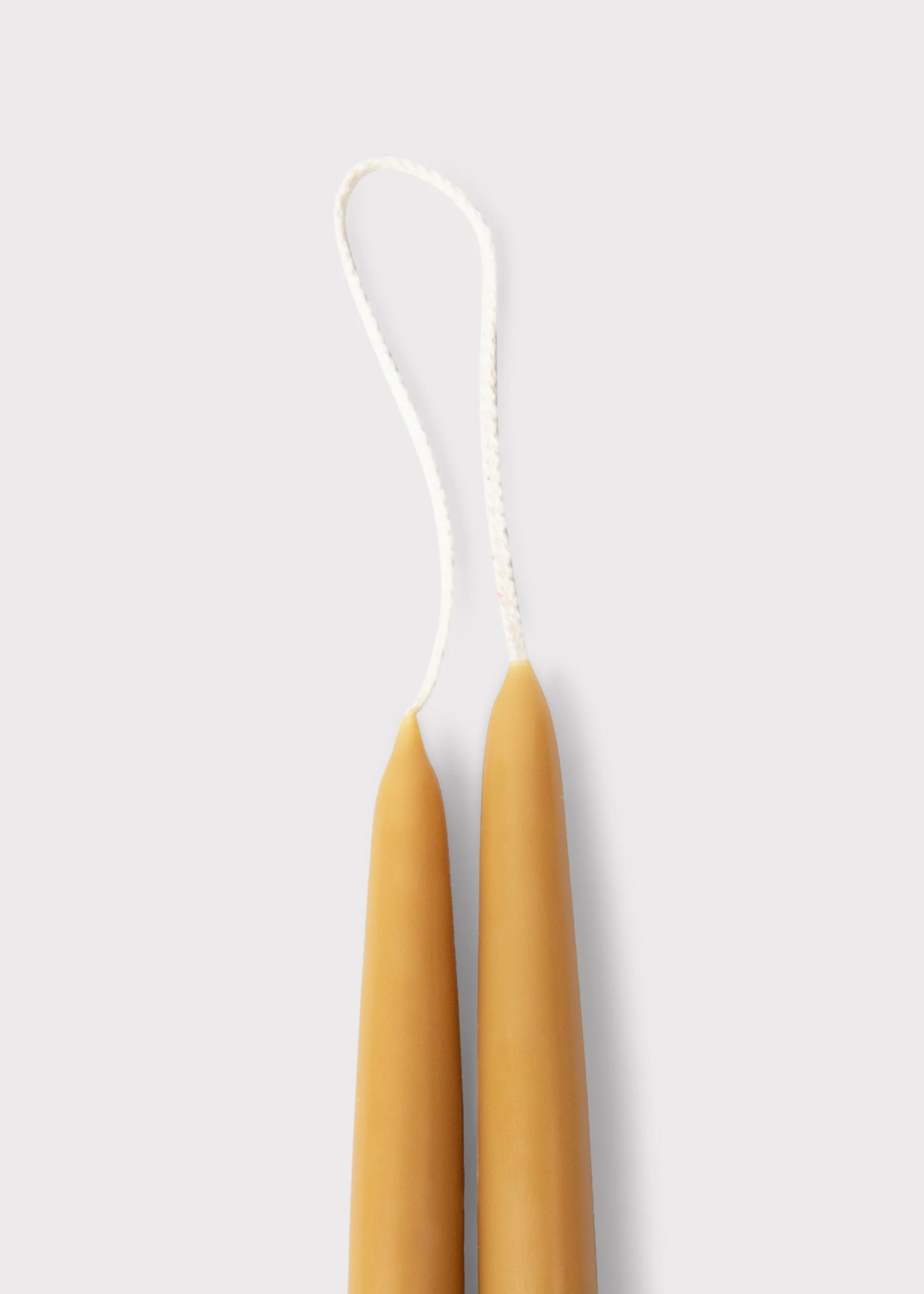 Set of 2 Caramel-Hued Dipped Taper Candles - 12" - Image 3