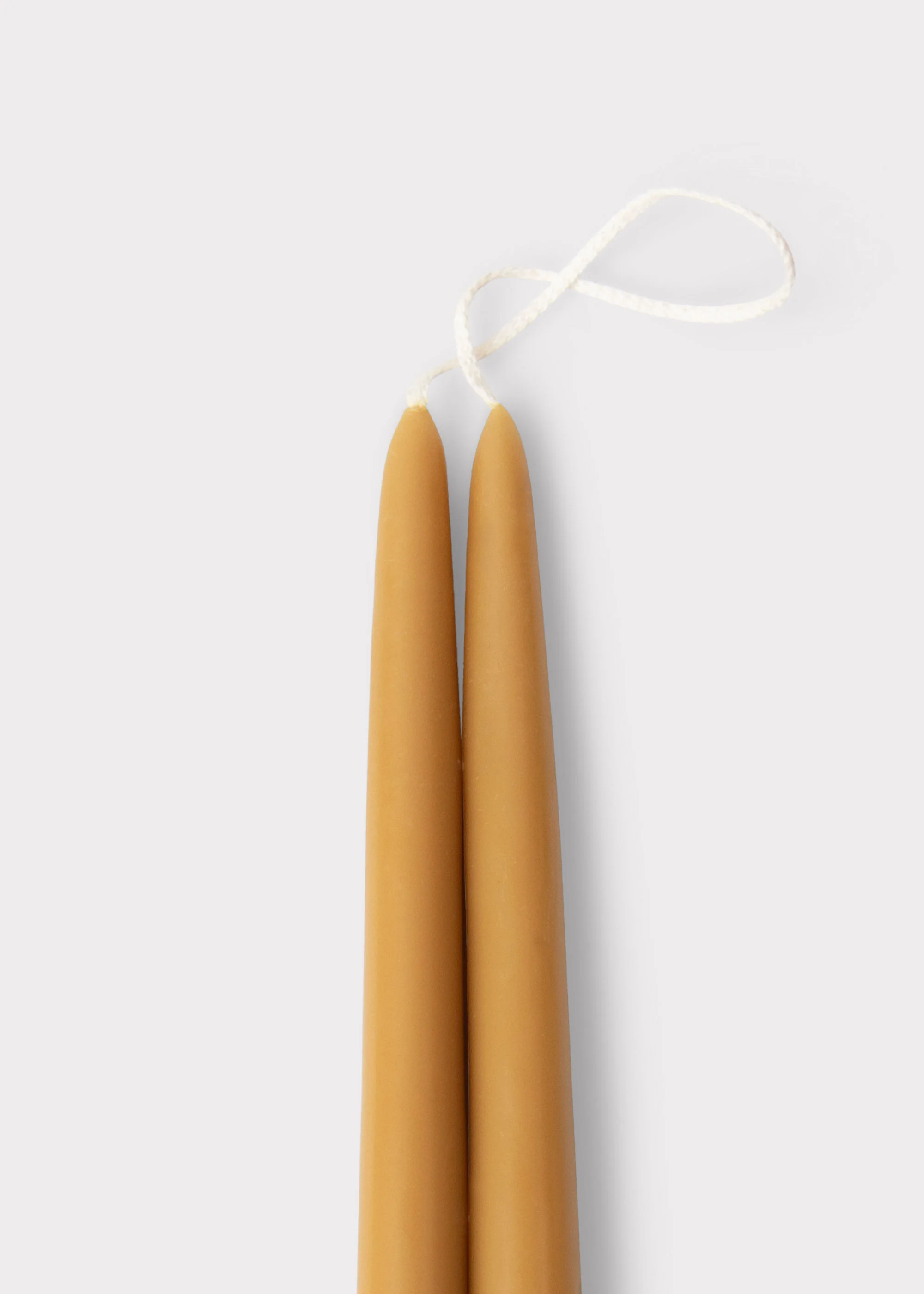 Set of 2 Dipped Taper Candles in Caramel Hue - 18" - Image 3