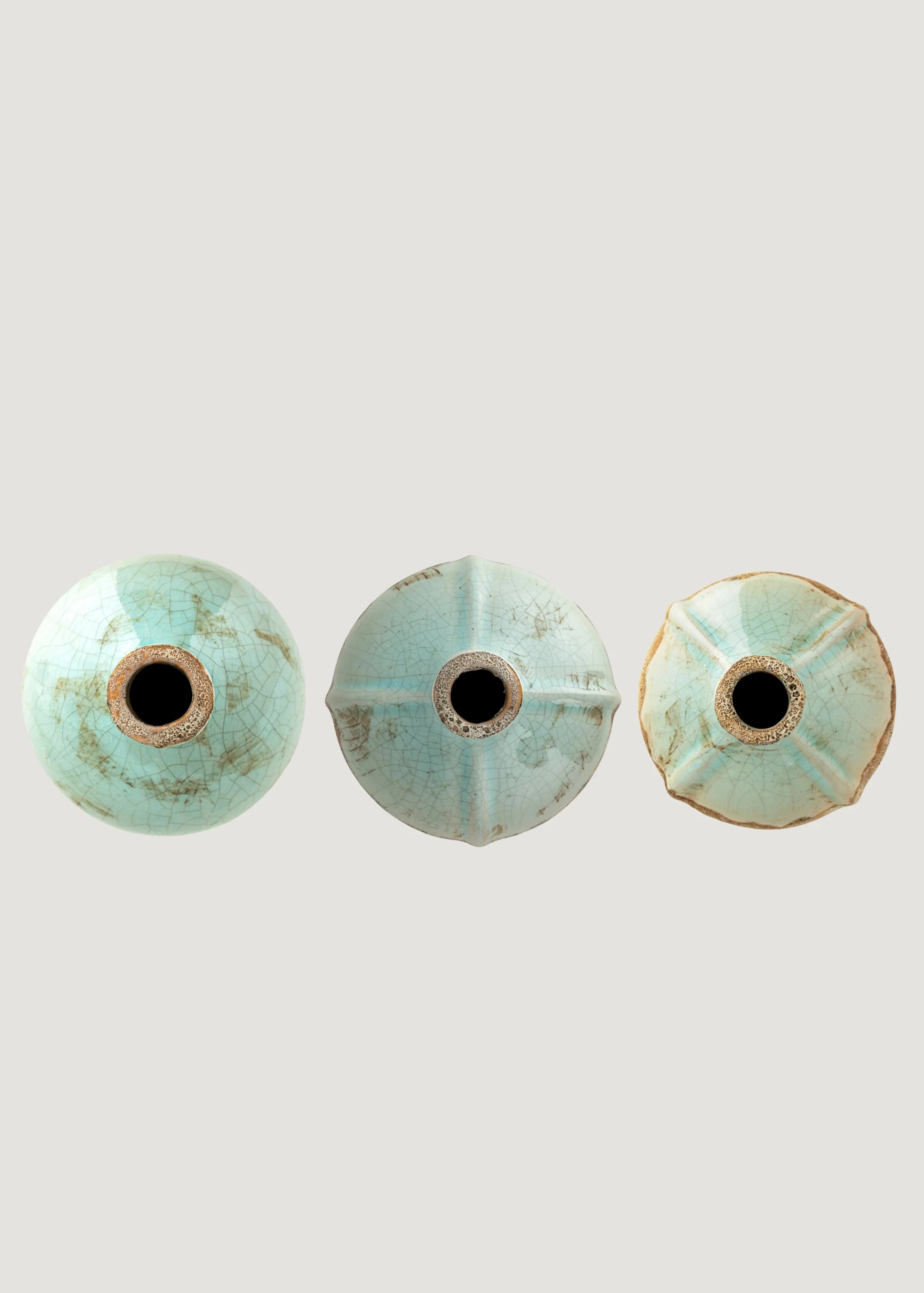Set of 3 Watertight Terra Cotta Distressed Bud Vases - 3.25-6" - Image 4