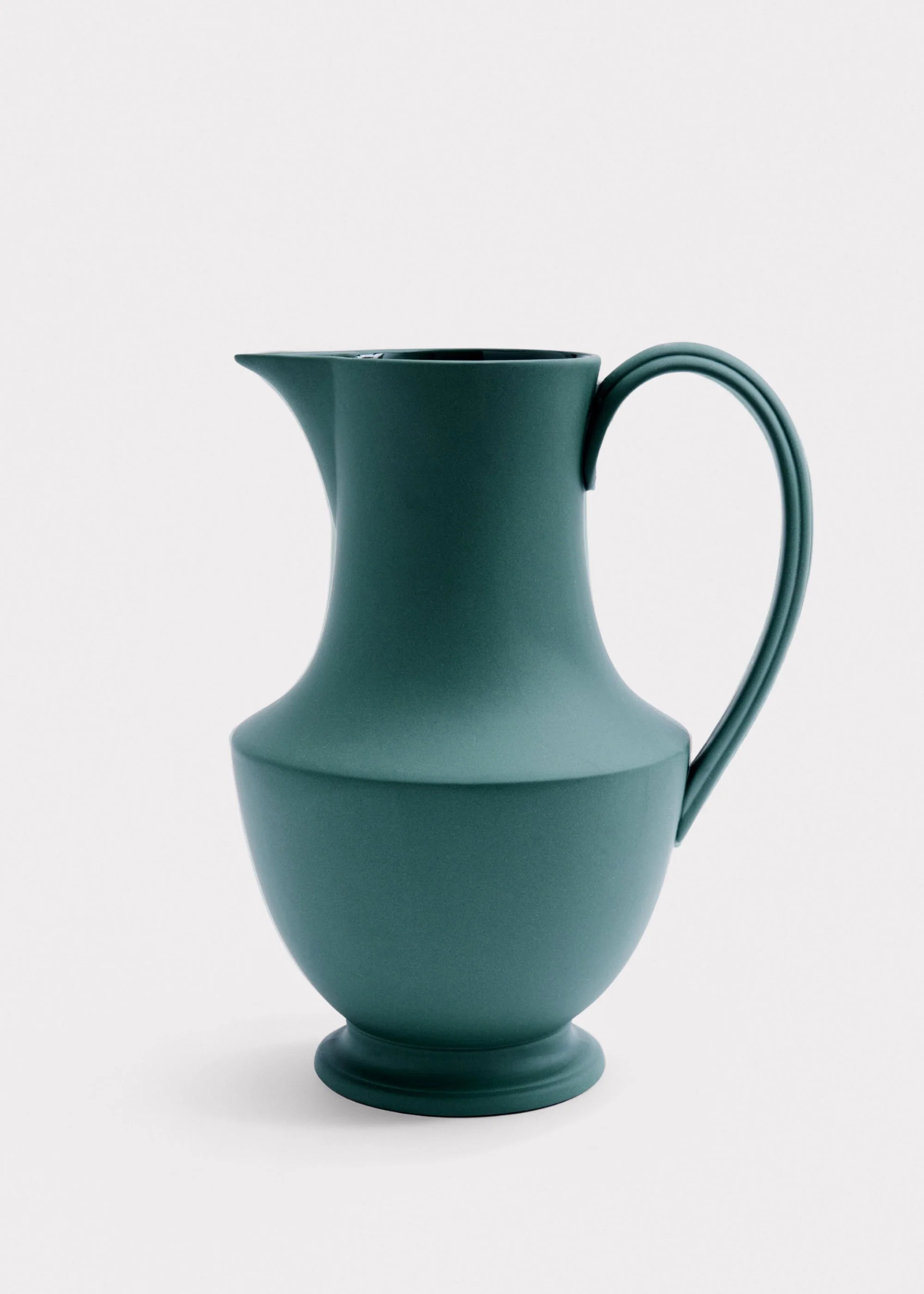 Sir/Madam Verdant Green Large Stoneware Pitcher Vase - 12"
