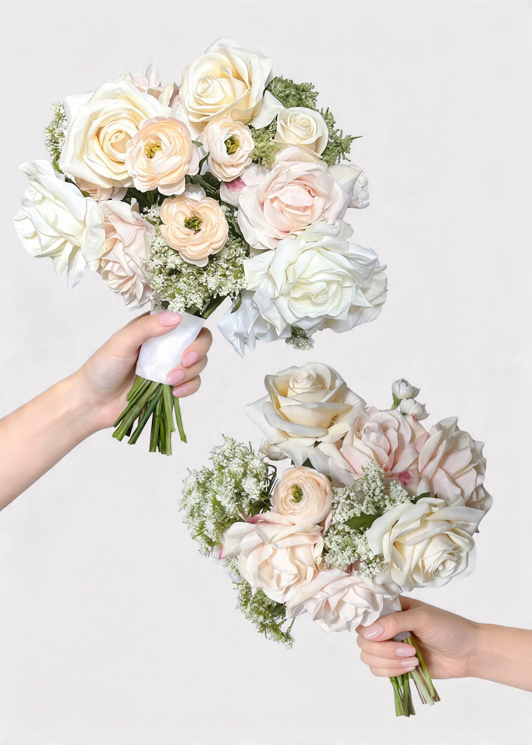 Artificial Blooming Ranunculus Flowers in Blush Peach - 21" - Image 6