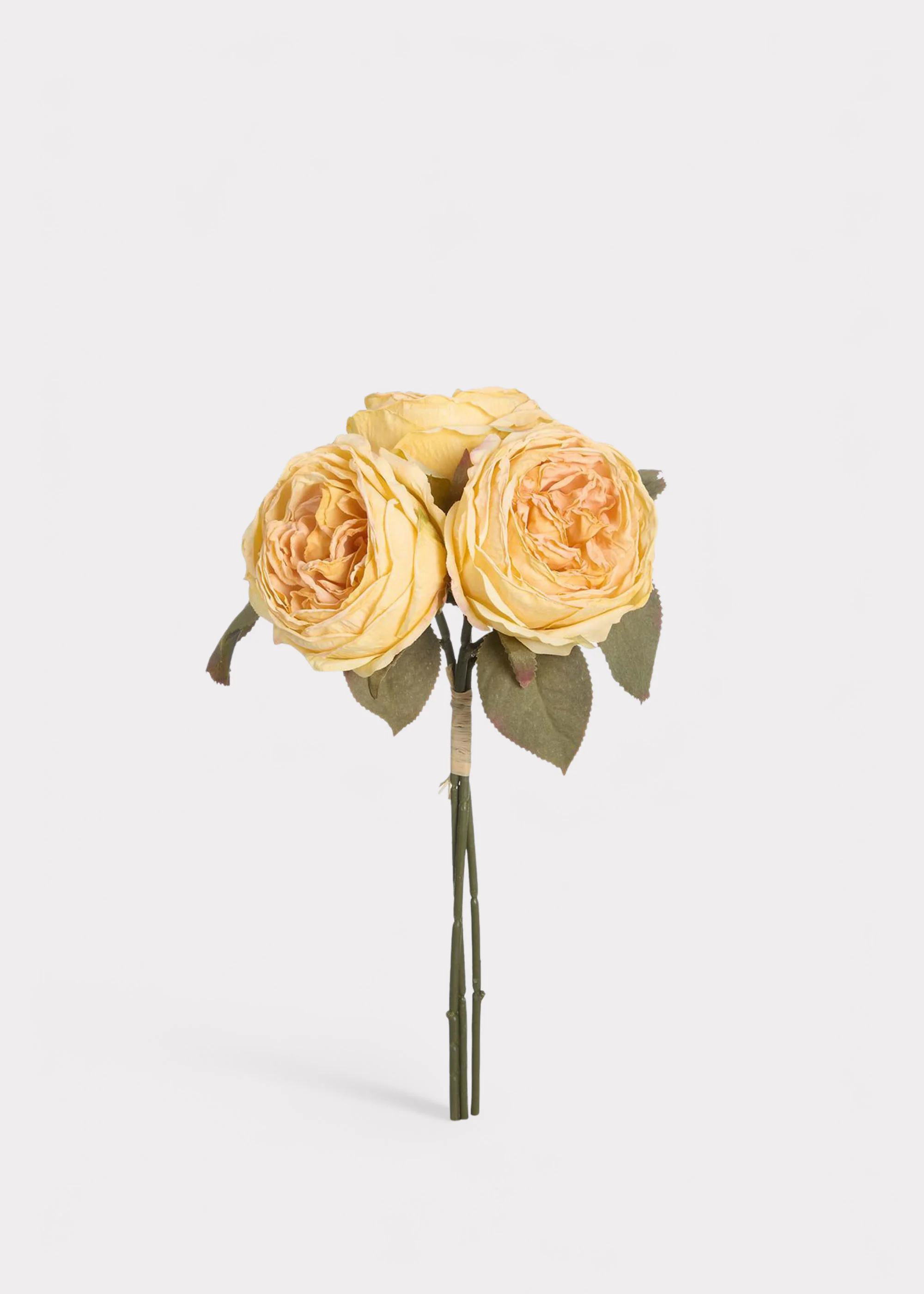 Soft Yellow Fake Rose Bundle of 3 - 12.5" - Image 2