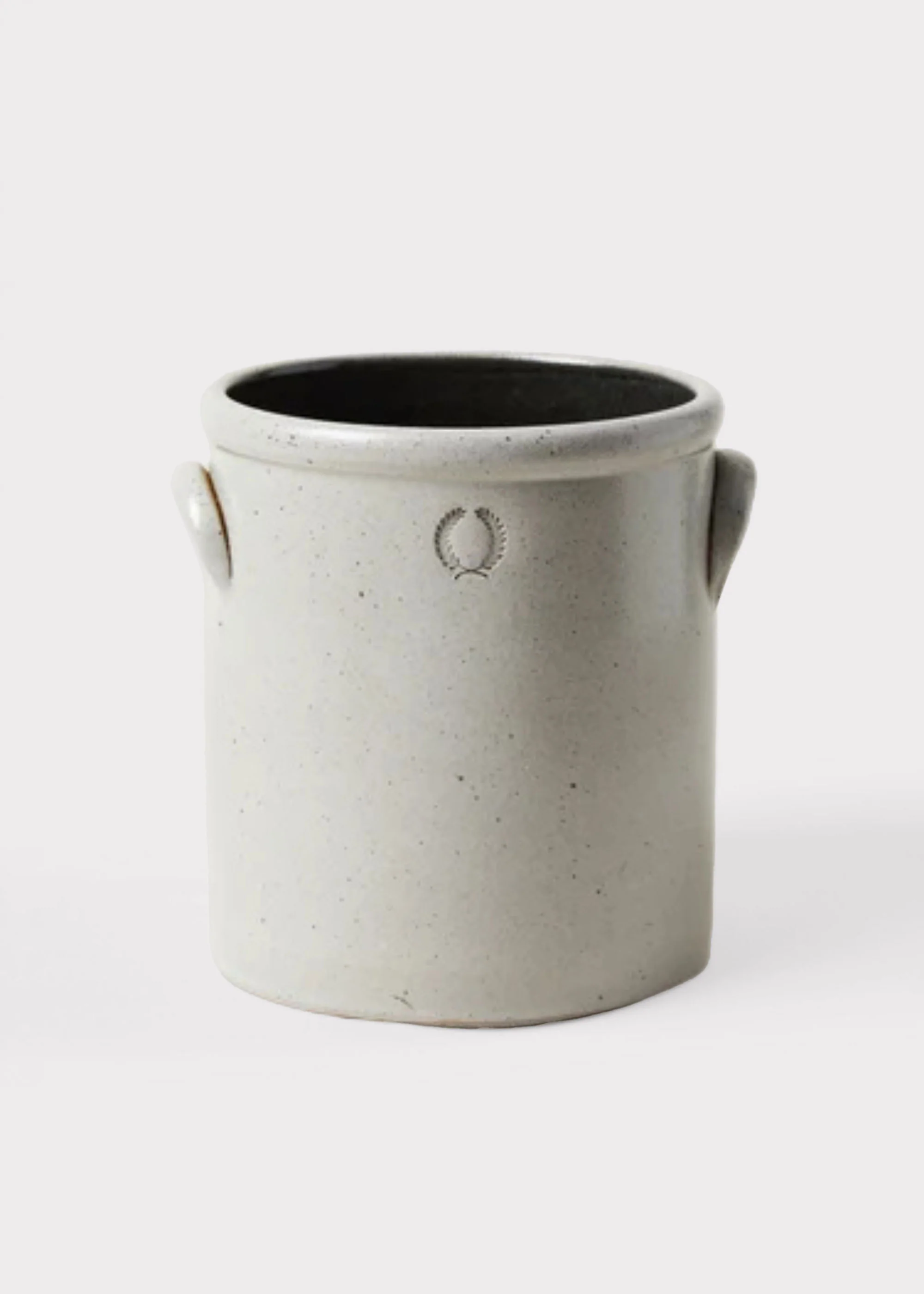 Farmhouse Pottery Stoneware Crock in Grey Glaze - 1 Gallon - 7.5"