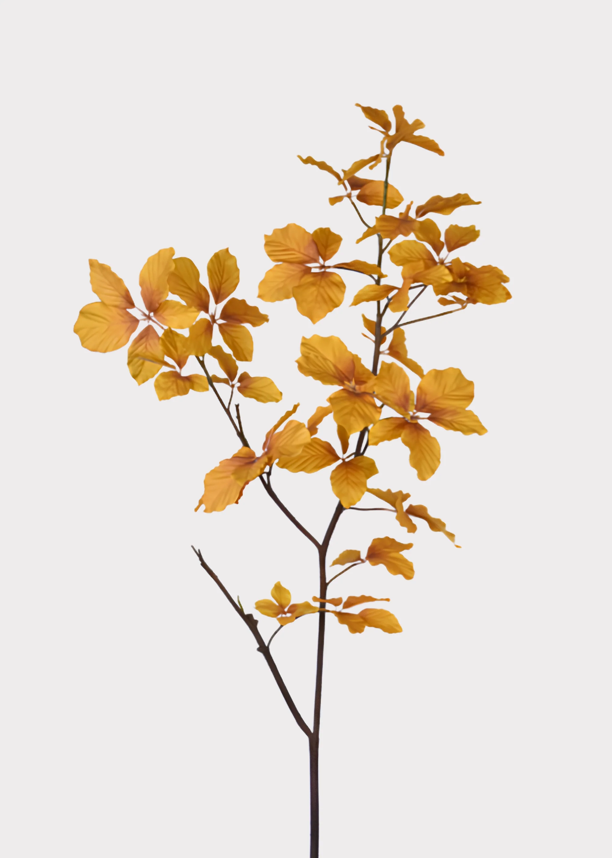 Tall Artificial Chestnut Leaf Branch in Yellow - 47"