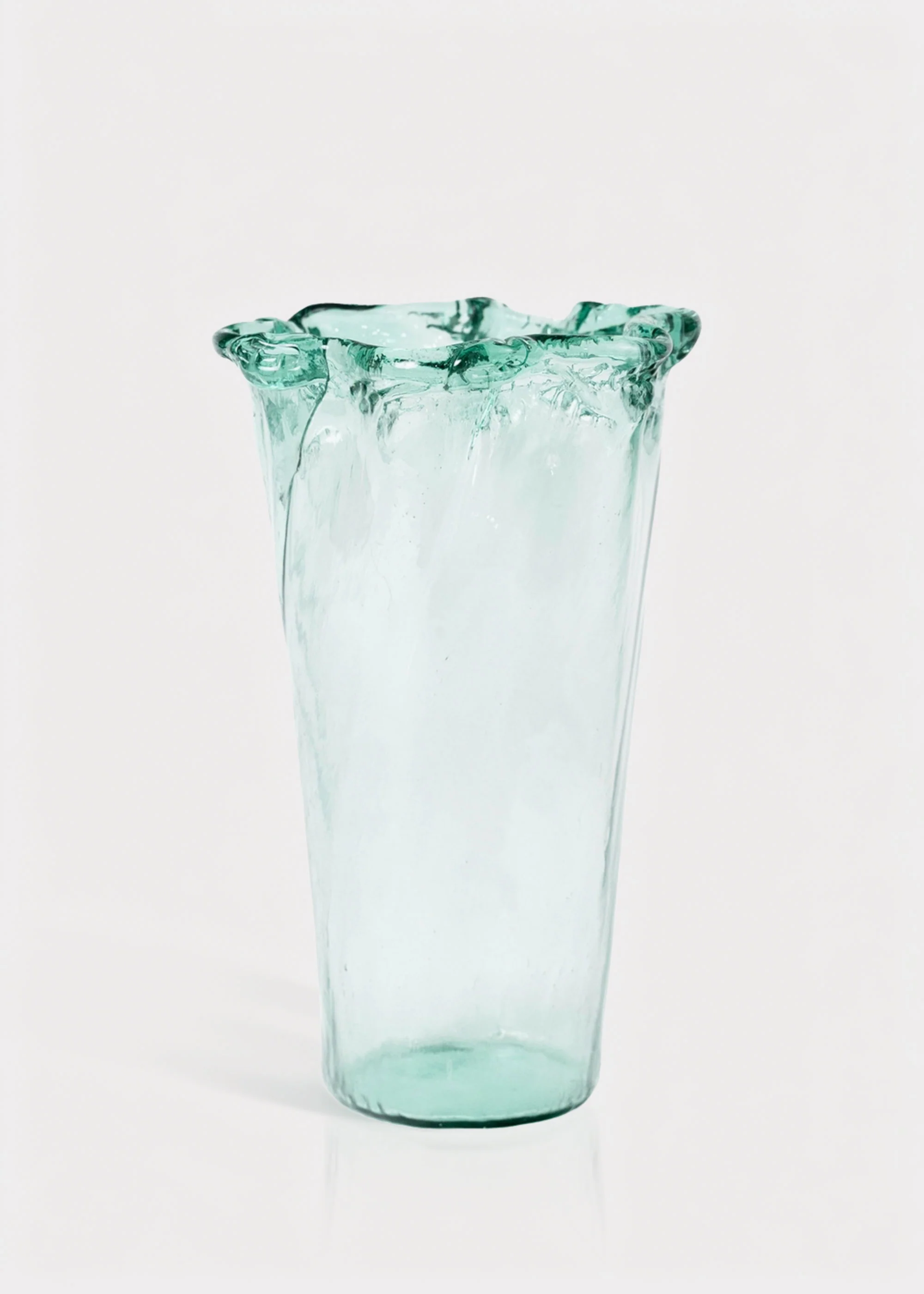 Tall Recycled Glass Vase in Green - 13.75"