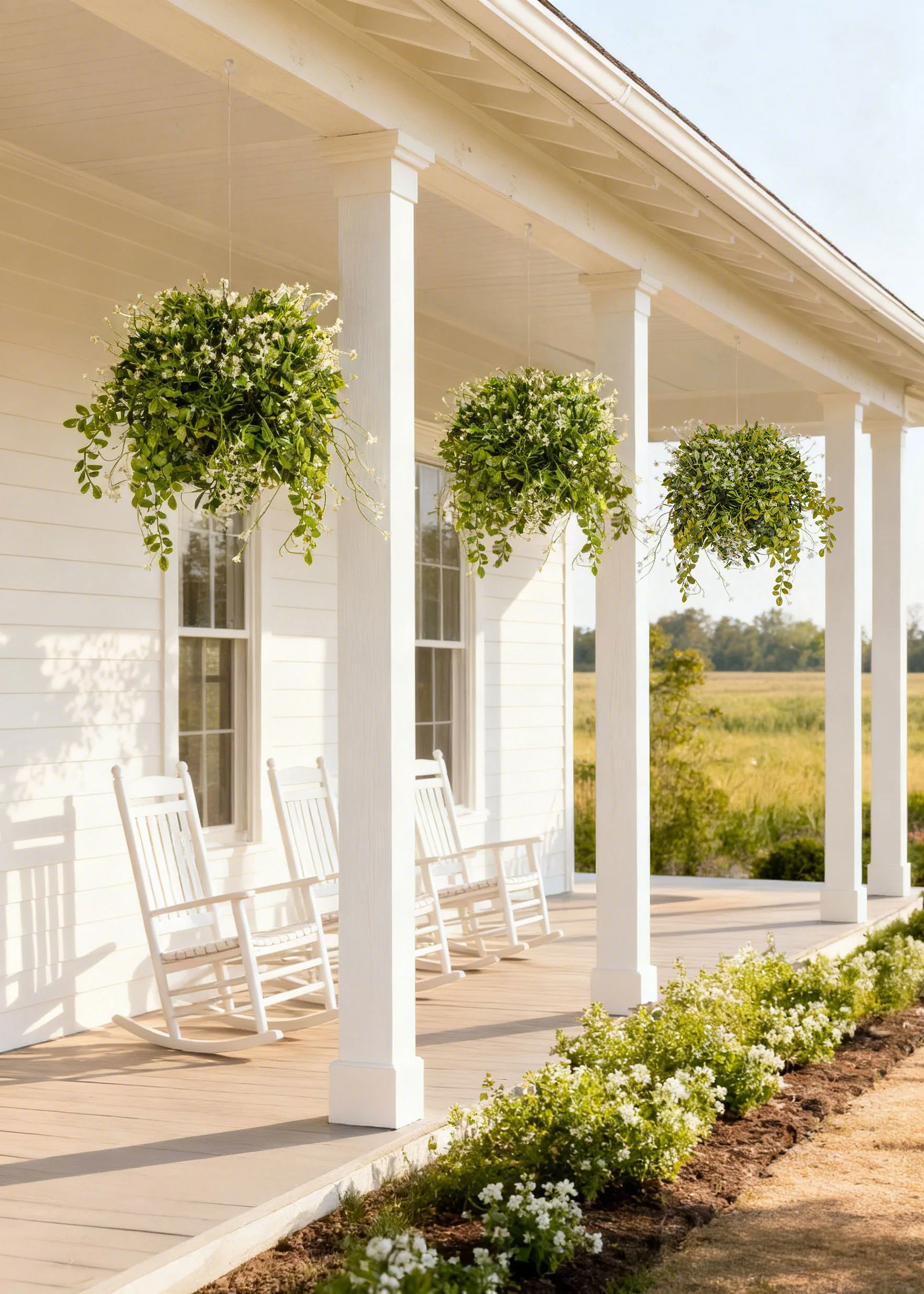 UV Treated Fake Flower and Boxwood Outdoor Hanging Plant - 19" - Image 2