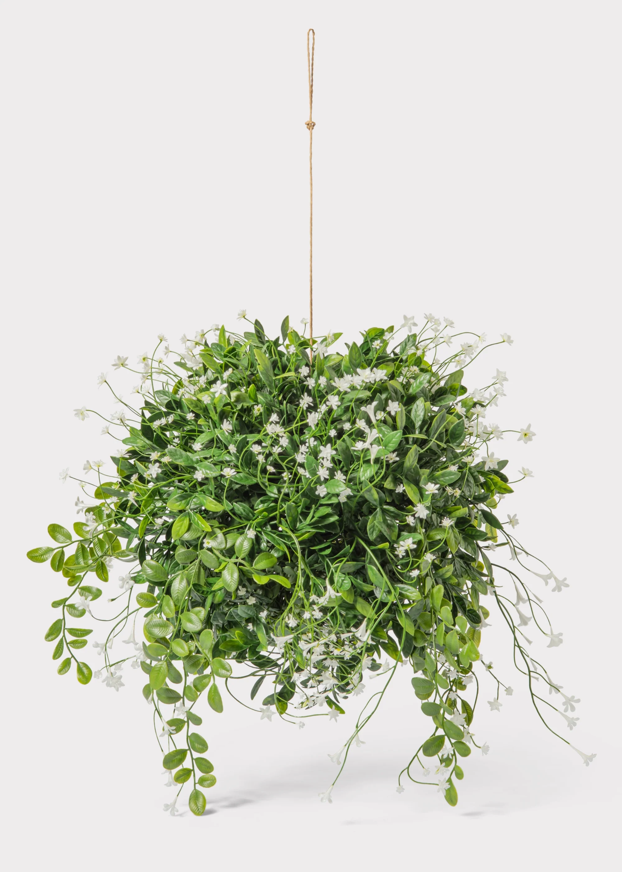 UV Treated Fake Flower and Boxwood Outdoor Hanging Plant - 19" - Image 4