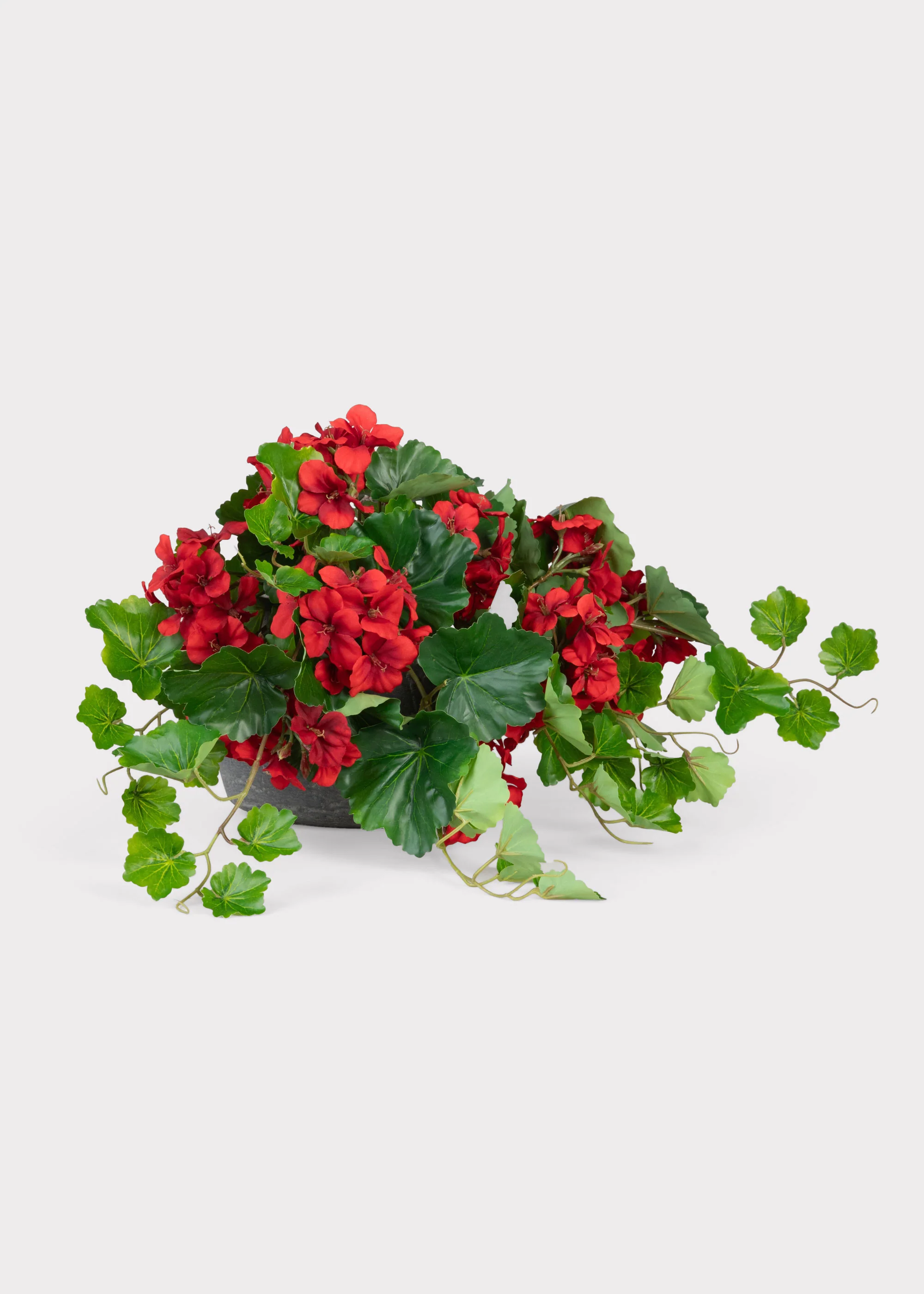 UV Treated Indoor/Outdoor Fake Geranium Hanging Bush - 24" - Image 3