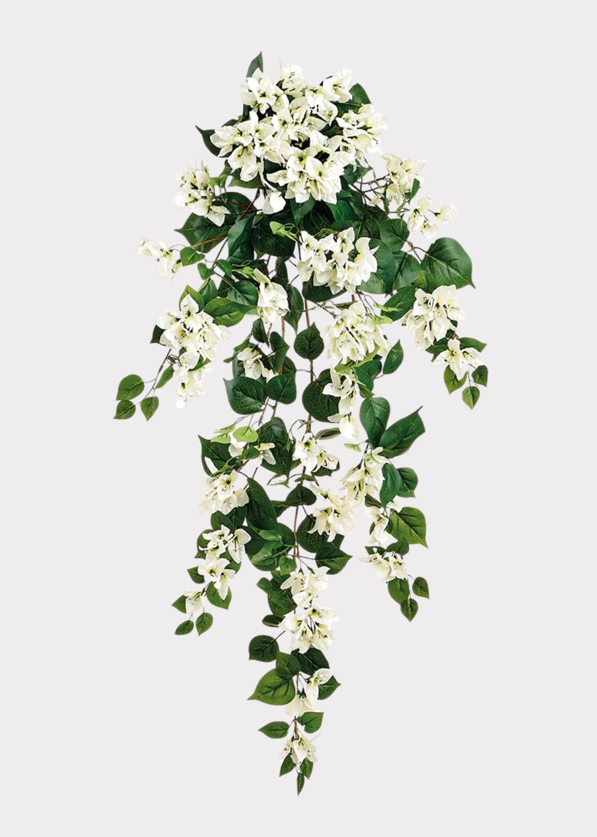 UV Treated Indoor/Outdoor Cream Fake Bougainvillea Hanging Bush - 42"
