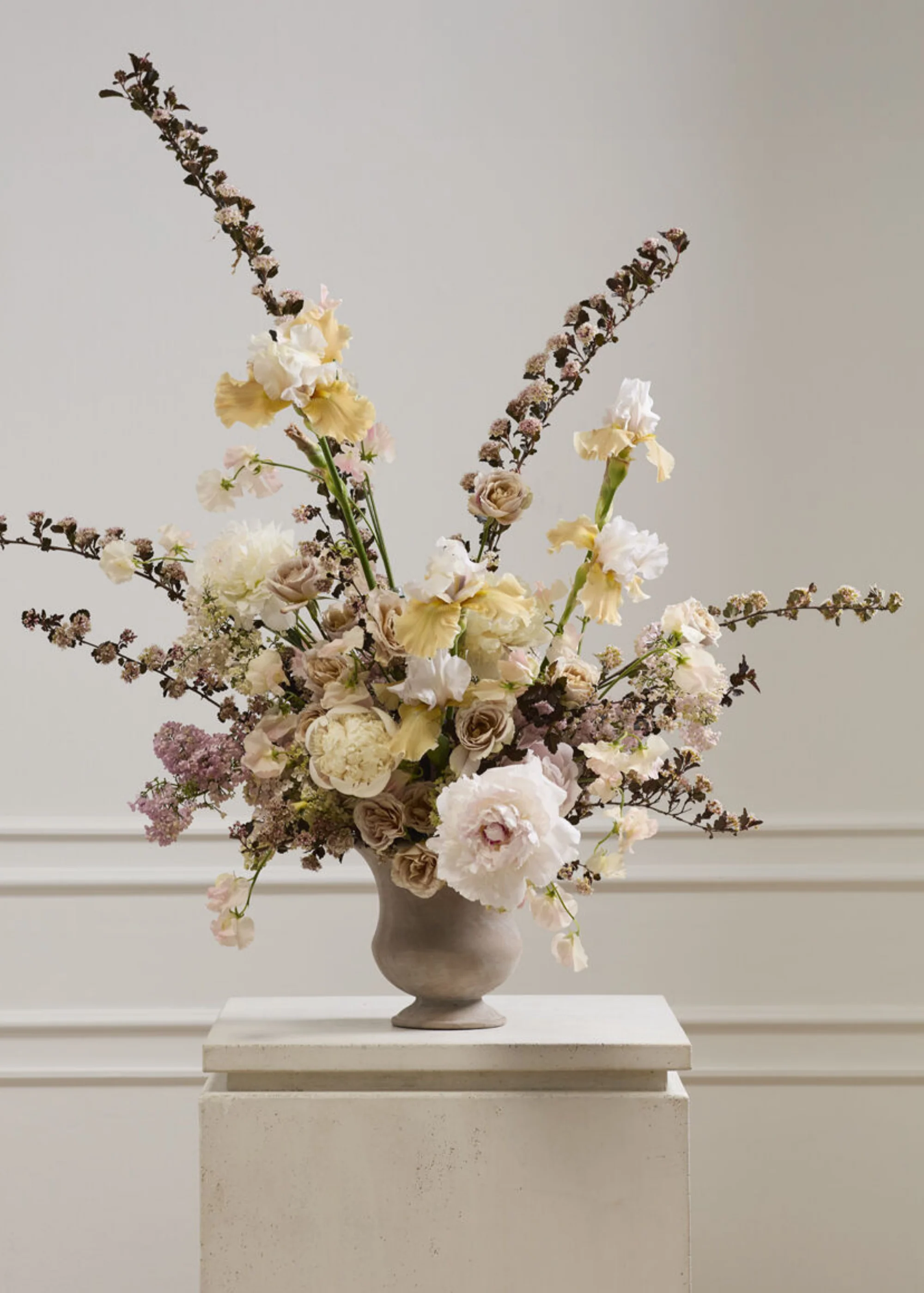 Wallace Urn Ceramic Vase in Whitewashed Mauve Tan - 8" - Image 2