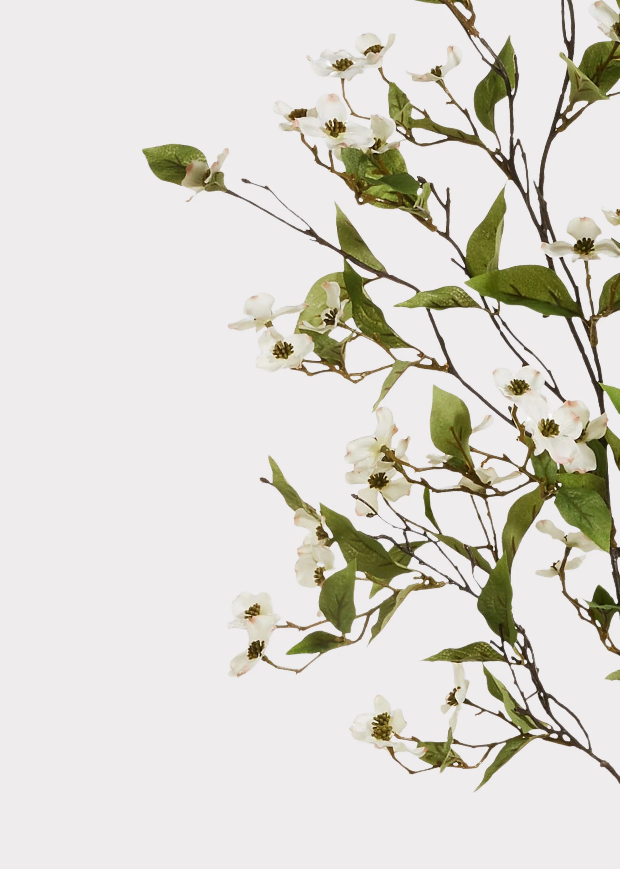 Deluxe White Artificial Dogwood Blooming Branch - 42" - Image 2