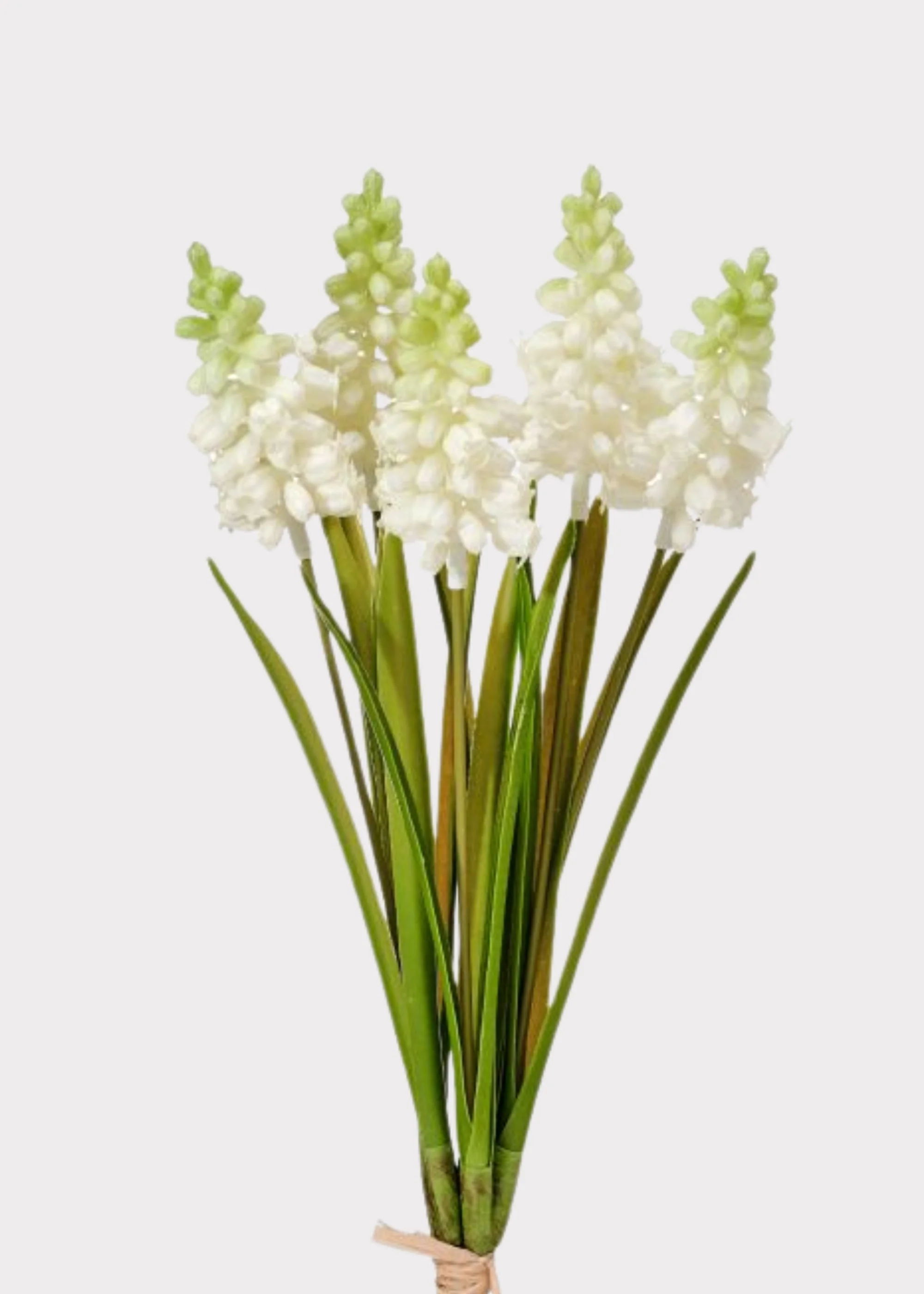 White Artificial Grape Hyacinth Spring Flower Bundle - 12.5"