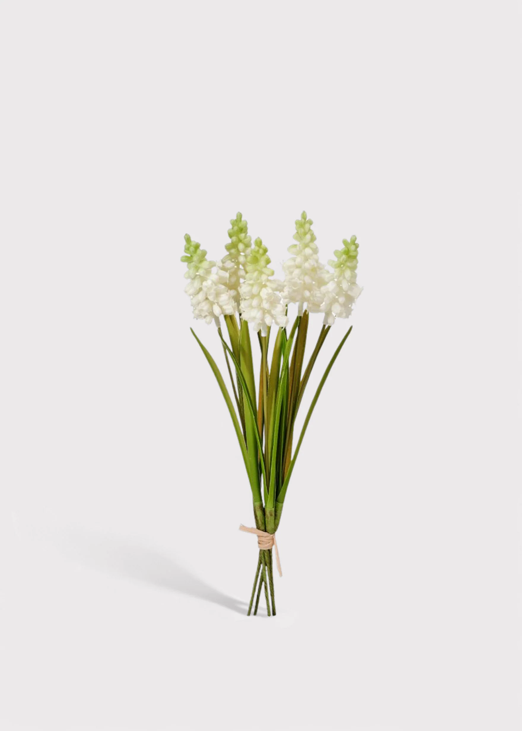 White Artificial Grape Hyacinth Spring Flower Bundle - 12.5" - Image 2