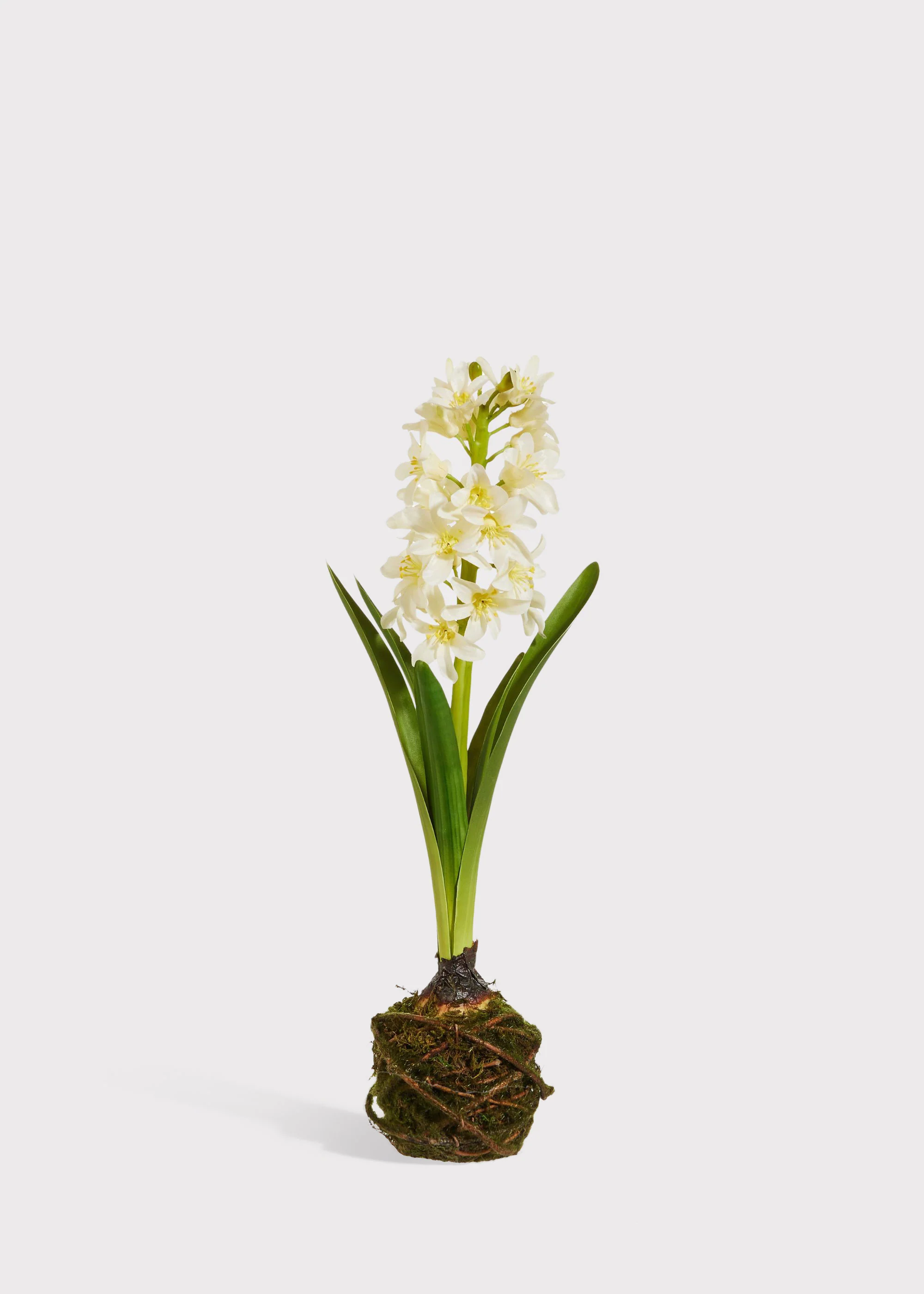 White Fake Blooming Spring Hyacinth Drop-In Plant - 15" - Image 2