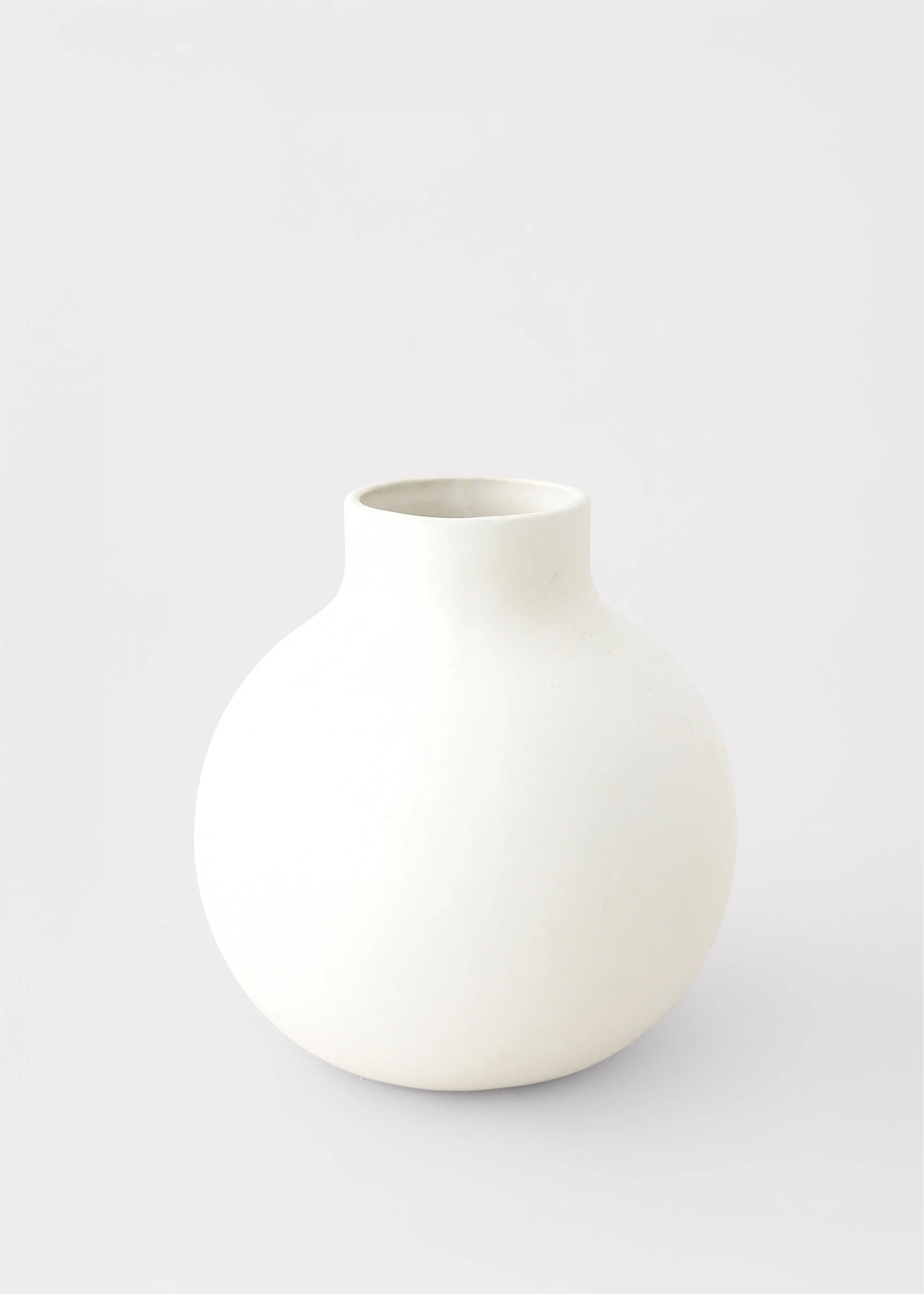 Afloral™ Creamy White Round Ceramic Vase - 8"