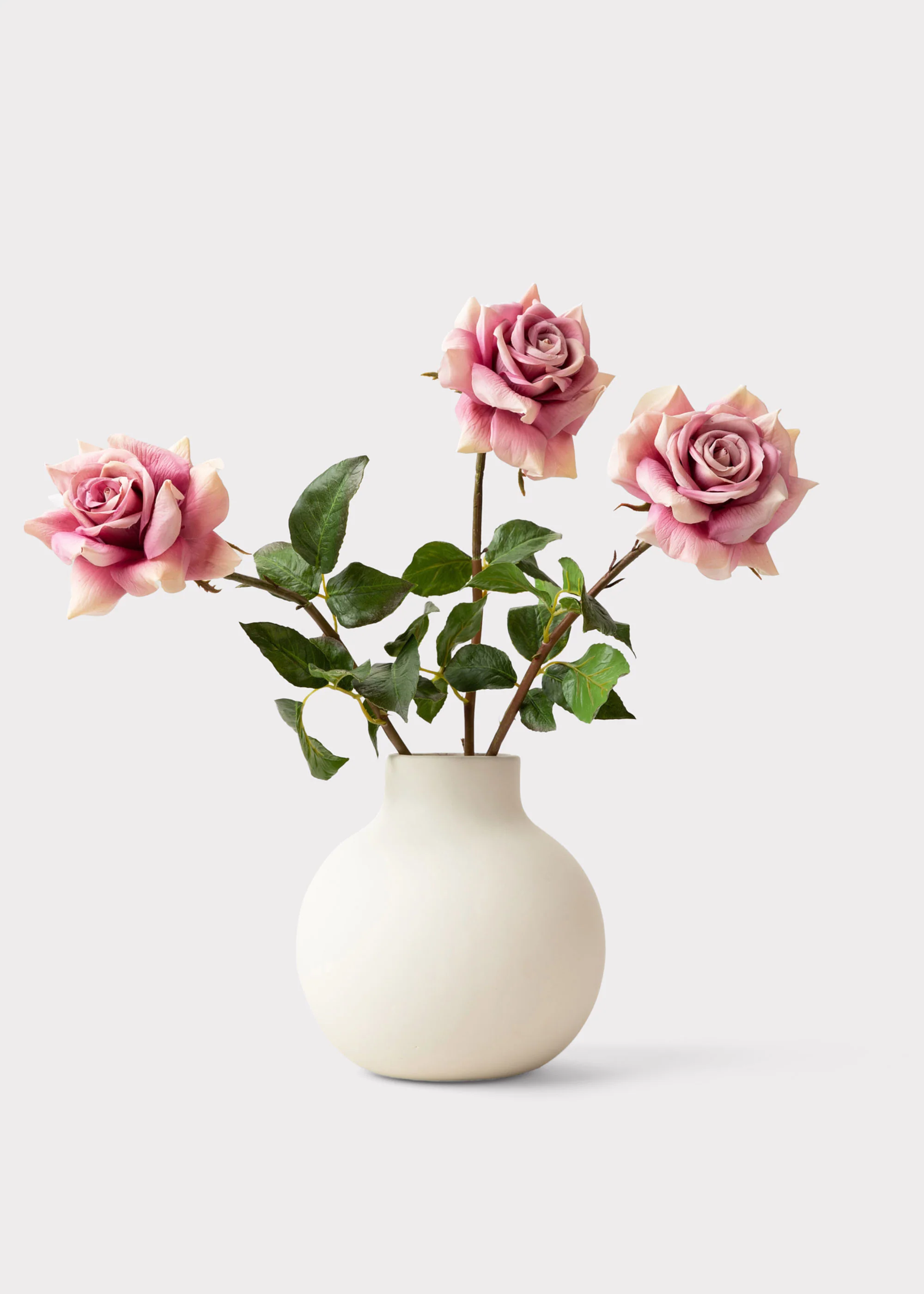 Afloral™ Creamy White Round Ceramic Vase - 8" - Image 5