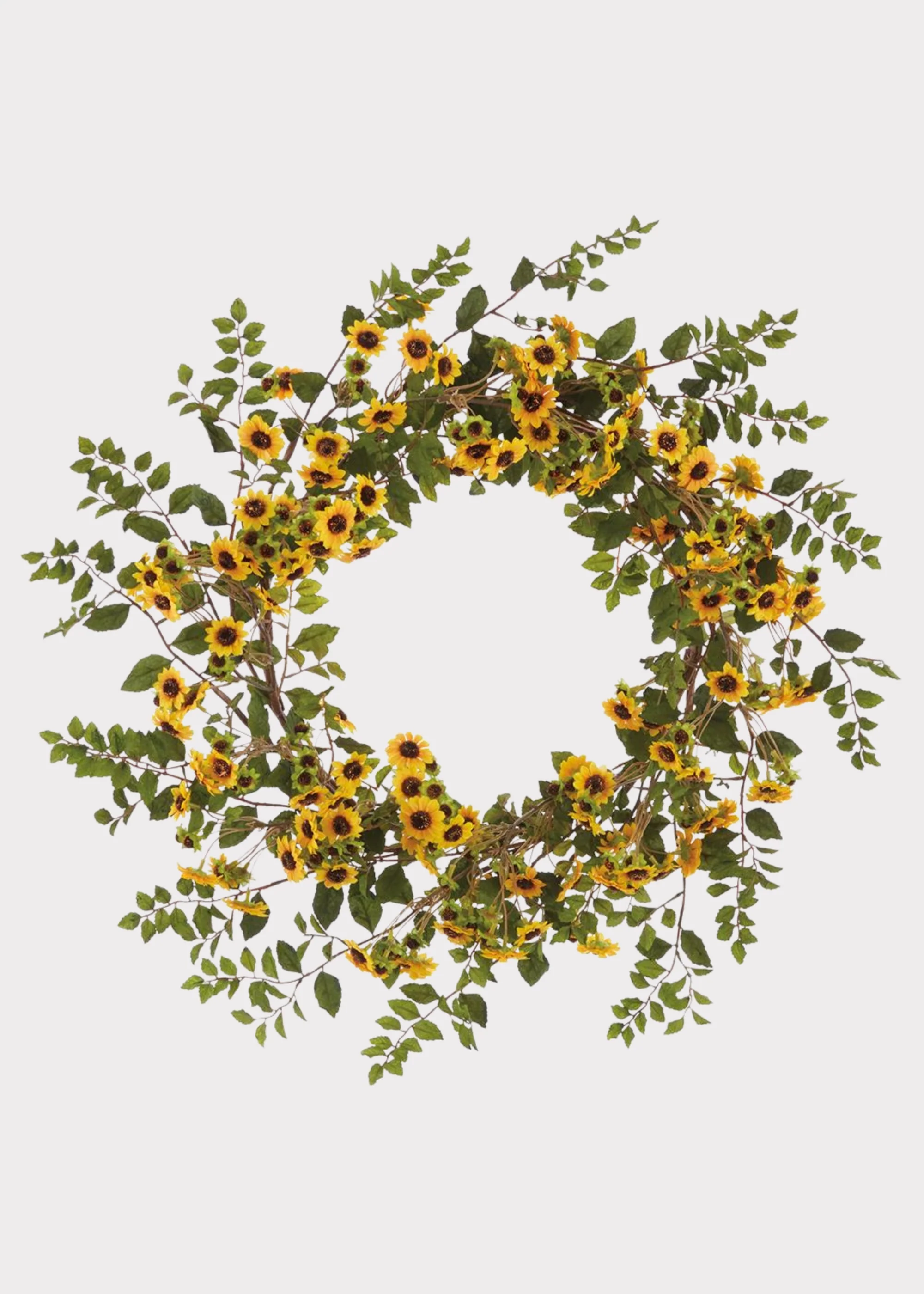 Yellow Artificial Sunflower Wreath - 28"
