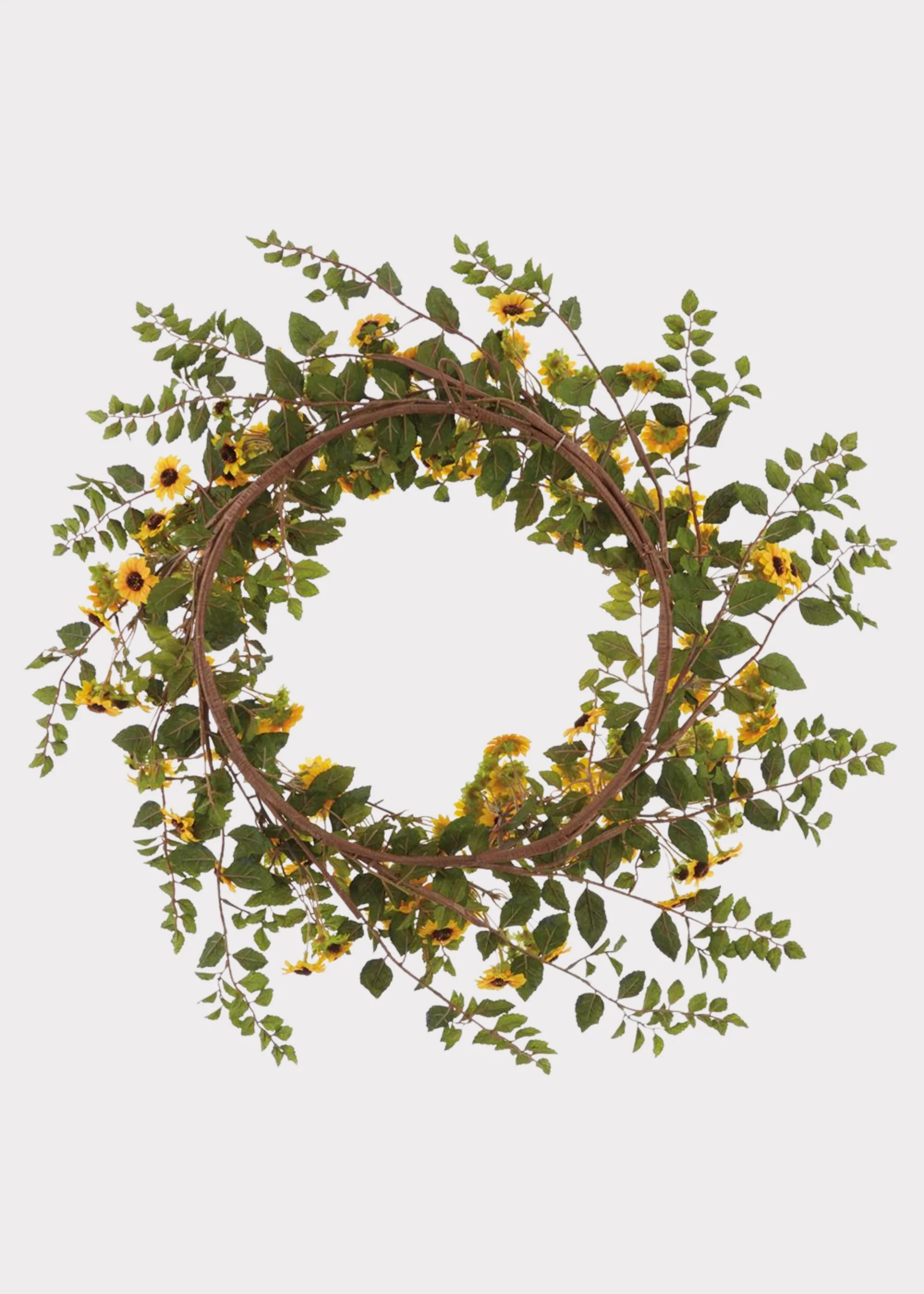 Yellow Artificial Sunflower Wreath - 28" - Image 2